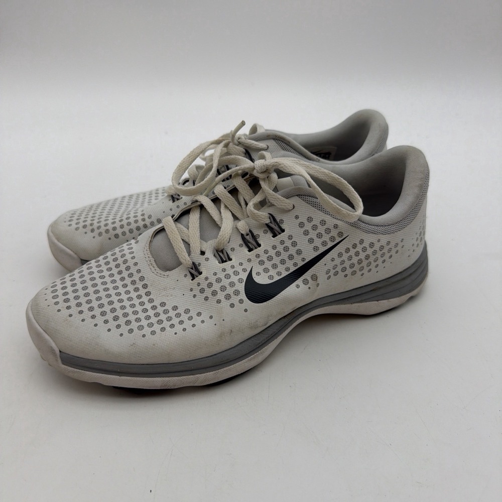 Nike Golf Shoes Womens 7.5 White Gray Lunarlon Athletic Sneakers 628537-100